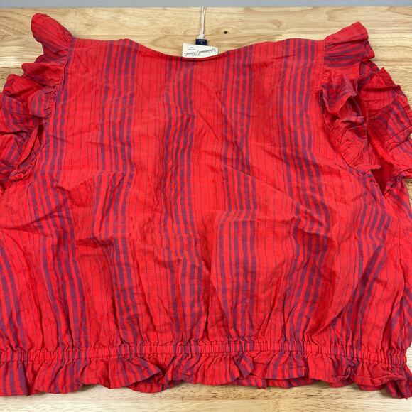 Universal Thread Women's Red Striped Cropped Wrap Shirt - Size XL - NWT - Picture 7 of 7